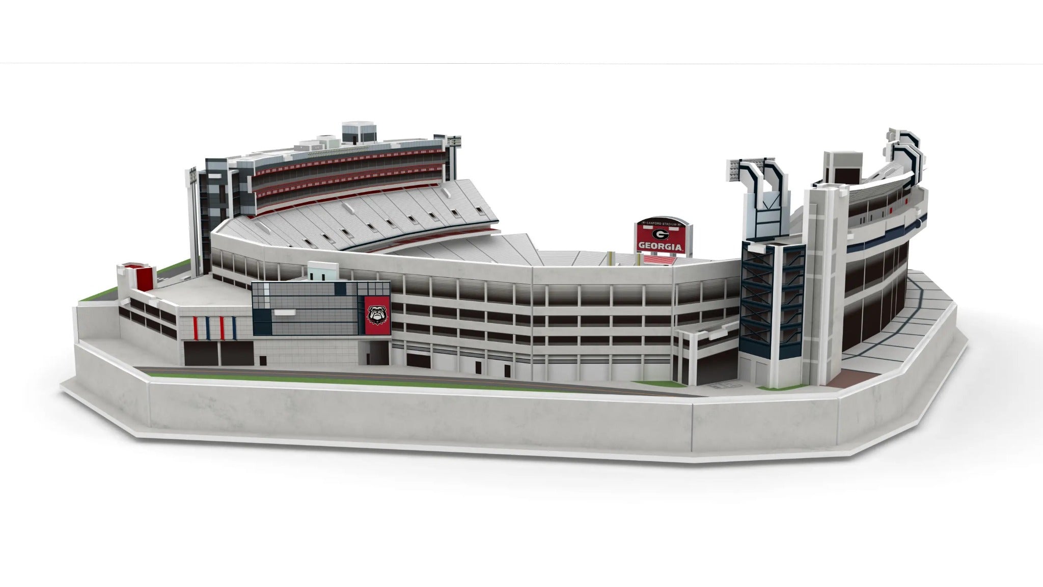 Georgia Bulldogs Sanford Stadium 3D puzzle replica with 93 pieces in team colors and detailed field graphics