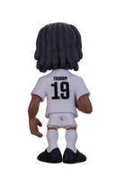 Back view of Juventus FC Minix 12cm collectible football figurine wearing white club kit with number 19 and Thuram name