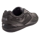 Joma Dribling indoor soccer shoe in black synthetic mesh with textured overlays, padded collar and flat rubber sole