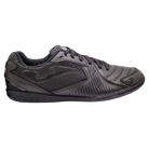 Indoor soccer shoe, Joma Dribling in charcoal black synthetic material with textured panels, lace-up design and flat rubber sole.
