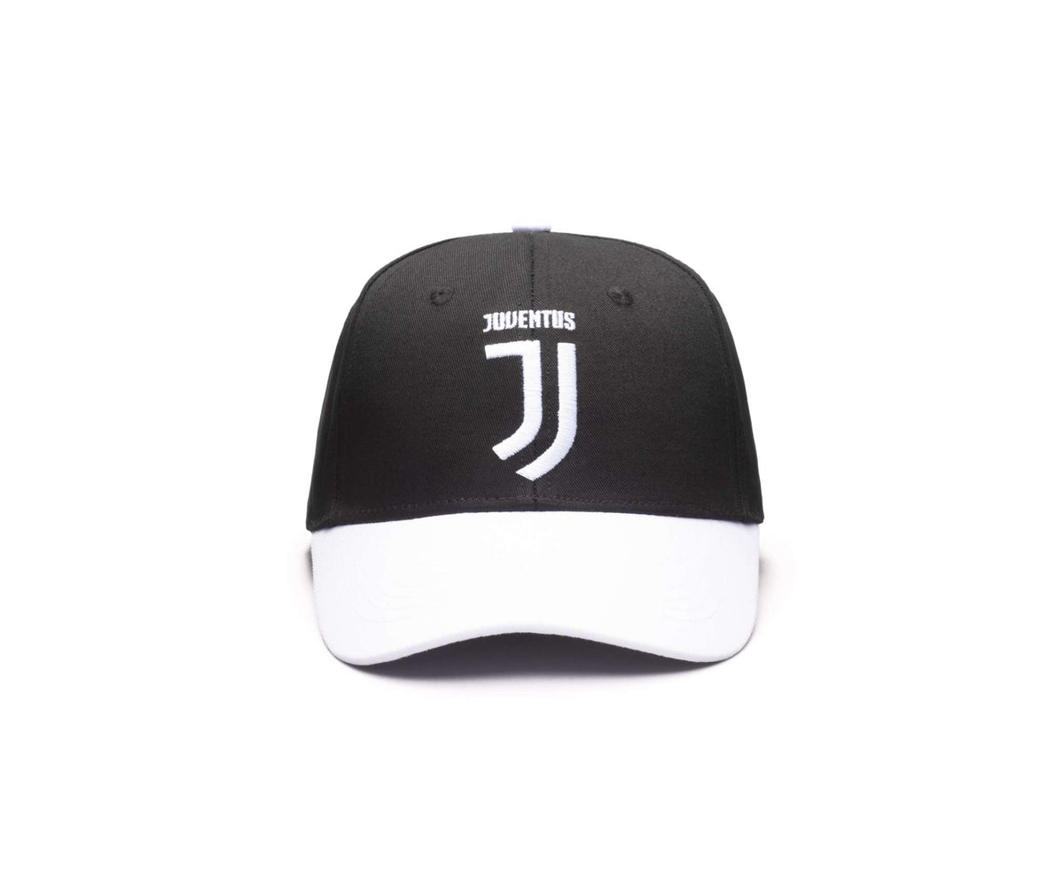 Juventus Two-Tone Adjustable Cap in black and white with a white curved brim and embroidered Juventus crest