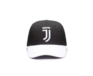 Juventus Two-Tone Adjustable Cap in black and white with a white curved brim and embroidered Juventus crest