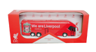 Liverpool Mini Team Bus red miniature coach with Liverpool crest, white lettering and clear red display packaging