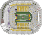 LSU Tiger Stadium 3D replica puzzle showing detailed college football stadium model in purple and gold