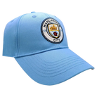 Manchester City Adjustable Cap in sky-blue polyester twill with embroidered club crest and curved bill