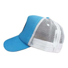 Manchester City Trucker Hat in sky blue with a white mesh back, curved brim and structured front panel