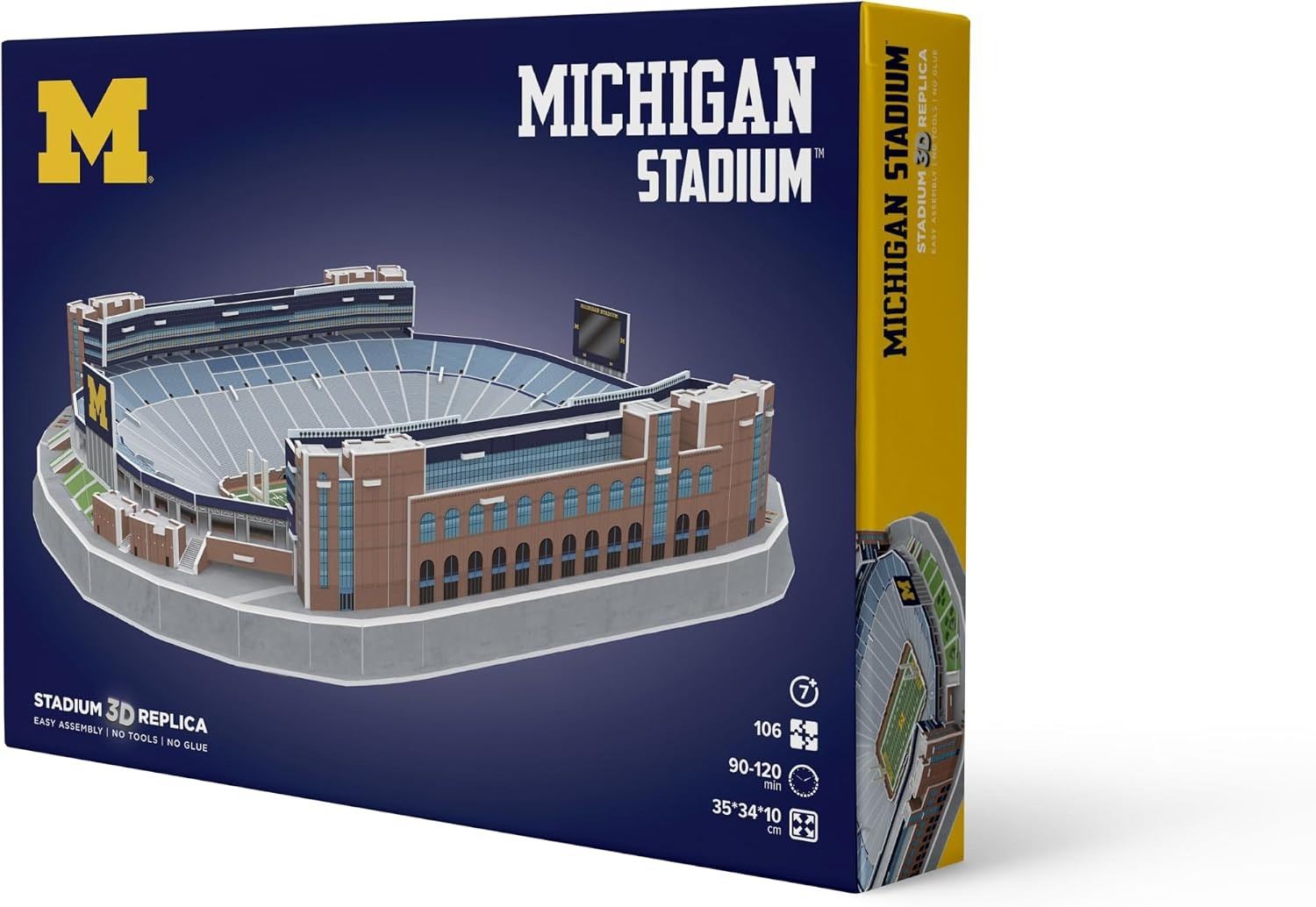 Michigan Wolverines Michigan Stadium 3D puzzle replica with maize-and-blue details and 106 pieces
