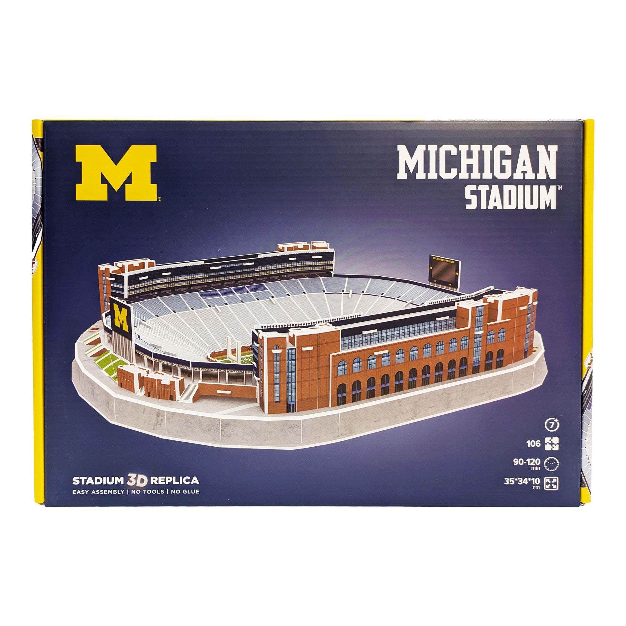 3D puzzle of Michigan Wolverines Michigan Stadium with maize-and-blue details