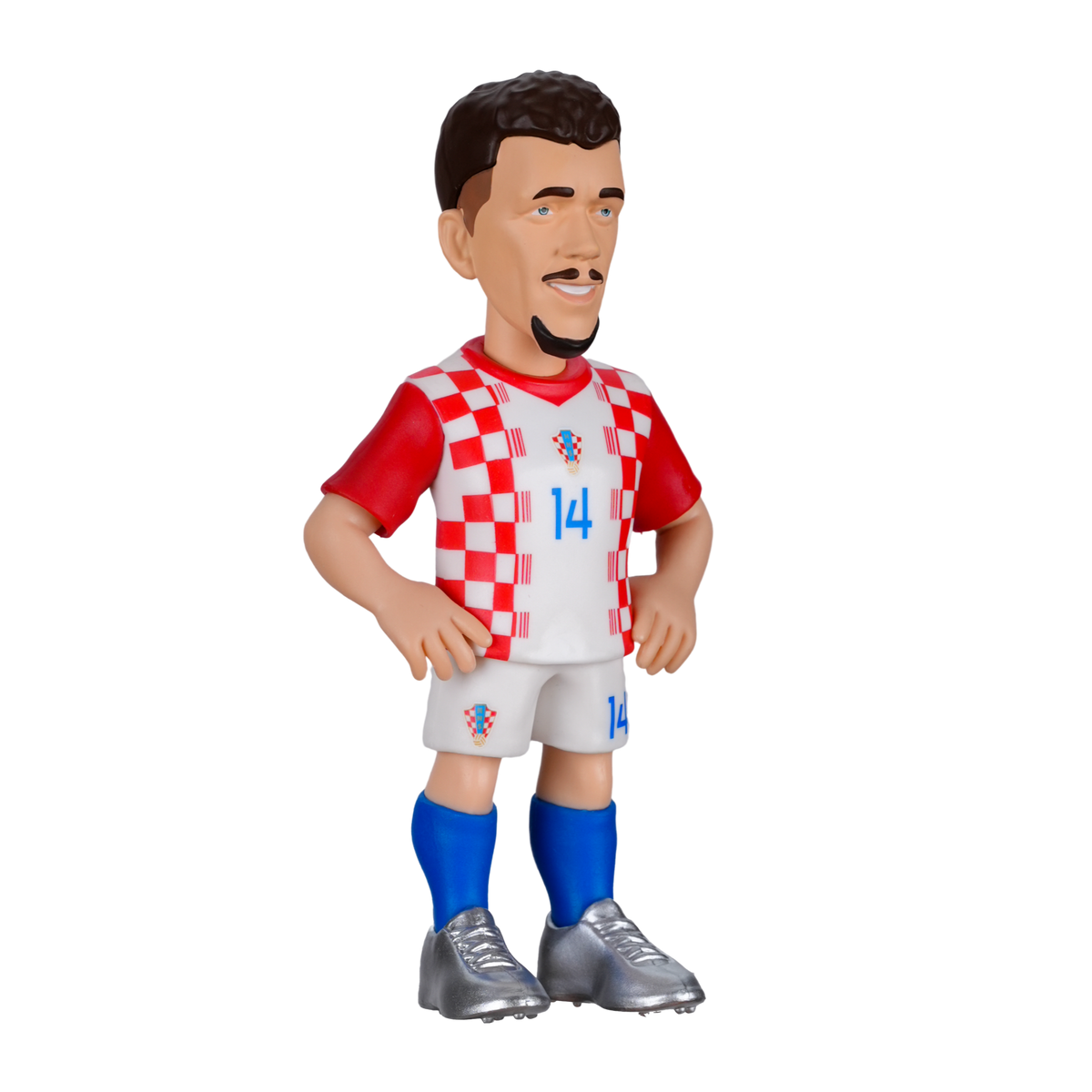 Minix Croatia 5-Pack football collectible figurine wearing a red-and-white checkered Croatia kit with number 14