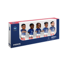 Minix France 5-Pack with five footballer figurines in blue France shirts, white shorts and red socks in a display box
