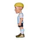 Minix Franco Mastantuono figurine wearing Argentina’s pale blue and white striped football kit, black shorts and gold boots