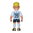Minix Franco Mastantuono figurine in Argentina’s white and sky-blue striped jersey, shown from behind with number 20.