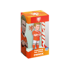 Minix Frenkie de Jong collectible football figurine in an orange Netherlands kit, displayed in branded packaging