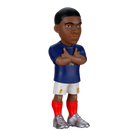 Minix Kylian Mbappé figurine in a navy blue France shirt, white shorts and red socks, arms crossed