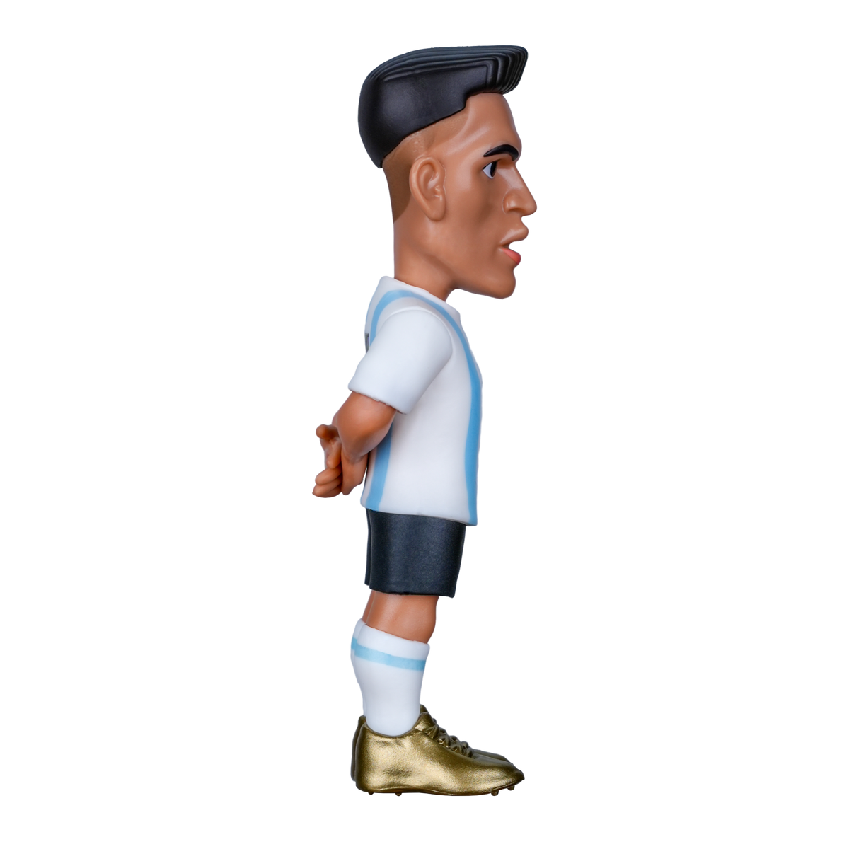 Minix Lautaro Martínez figurine in Argentina’s white and sky-blue striped kit, black shorts and gold boots