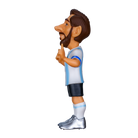 Minix Lionel Messi Argentina Figurine in a light blue and white striped jersey, black shorts and silver boots, with beard