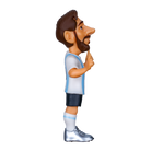 Minix Lionel Messi Argentina Figurine in a white and sky-blue striped jersey, black shorts, and silver boots