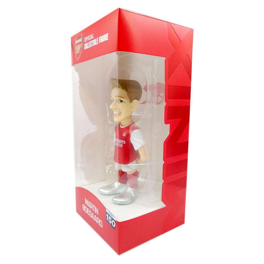 Minix Martin Ødegaard Arsenal collectible figurine in a red and white kit, displayed in a red window box