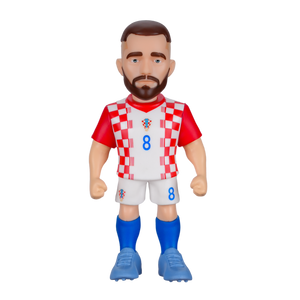 Minix Mateo Kovačić figurine wearing Croatia's red-and-white checkered shirt, white shorts and blue socks