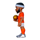 Minix Memphis Depay figurine in an orange Netherlands kit with a white headband, holding a gold football