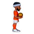 Minix Memphis Depay collectible figurine in an orange Netherlands kit, with tattoos, headband, beard, and a gold football