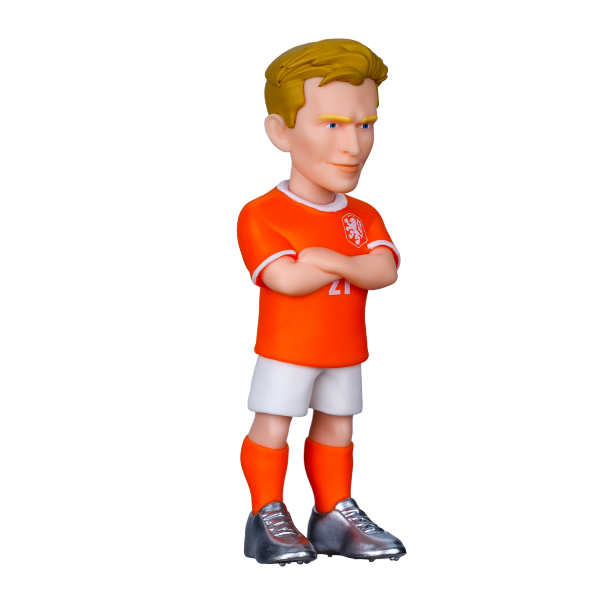 Minix Netherlands 5-Pack football collectible figurine in an orange Netherlands jersey, white shorts, and orange socks