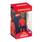 Minix Nico Williams Spain football figure in red shirt, blue shorts and red socks, shown in a branded display box