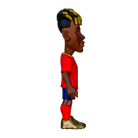 Minix Nico Williams vinyl football figure in a red shirt, blue shorts and red socks, with blond-tipped hair and gold boots