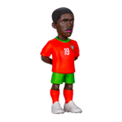 Minix Nuno Mendes figurine in a red Portugal jersey, green shorts and red socks, with number 19 and white boots