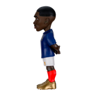 Minix Ousmane Dembélé figurine wearing a blue shirt, white shorts, red socks and gold boots, with short black hair