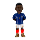 Minix Ousmane Dembélé France figurine in a blue jersey, white shorts, red socks and gold boots