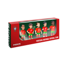 Minix Portugal 5-Pack of five football figurines in red and green Portugal kits, displayed in a red window box