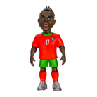 Minix Rafael Leão figurine in a red Portugal number 17 shirt, green shorts, red socks and silver shoes