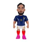 Minix Rayan Cherki France figurine wearing a navy blue number 25 jersey, white shorts, red socks and bright pink boots