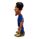 Minix Ronald Araújo FC Barcelona figurine in a blue and red striped kit, with black hair and gold boots