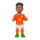 Minix Tijjani Reijnders Netherlands football figurine in an orange number 14 jersey, white shorts and green boots