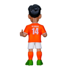 Minix Tijjani Reijnders figurine in an orange Netherlands jersey numbered 14, with white shorts and green boots