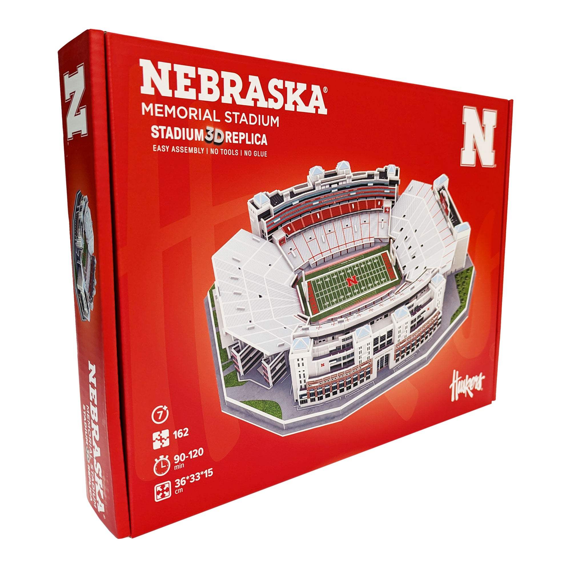 Nebraska Memorial Stadium 3D puzzle box front angled view