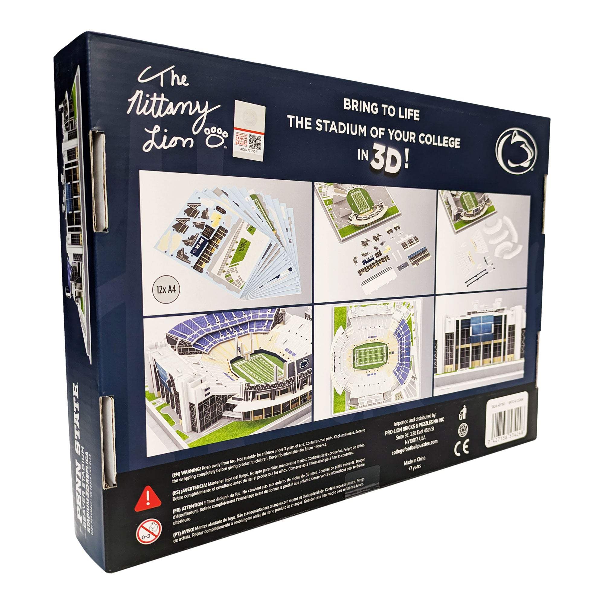 Penn State Nittany Lions Beaver Stadium 3D puzzle model with detailed stadium replica and field features