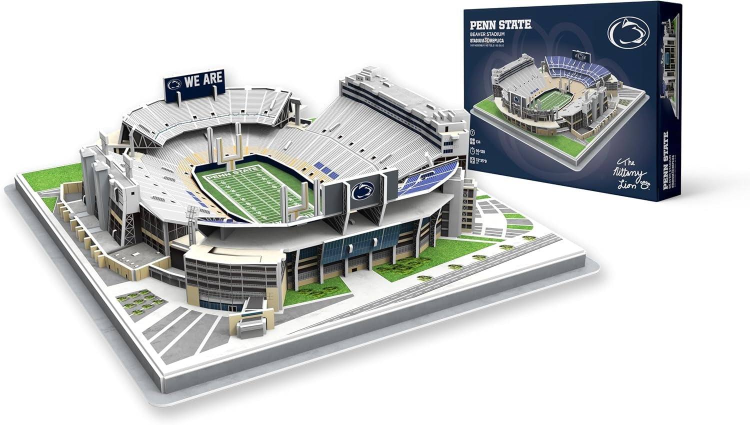 Penn State Nittany Lions Beaver Stadium 3D puzzle model showing detailed stadium structure and field