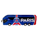 PSG Mini Team Bus in blue with red and white stripes, featuring the Paris Saint-Germain crest and bold Paris lettering.