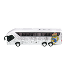 Real Madrid Mini Team Bus in white with black windows, grey graphics and a large club crest on the side