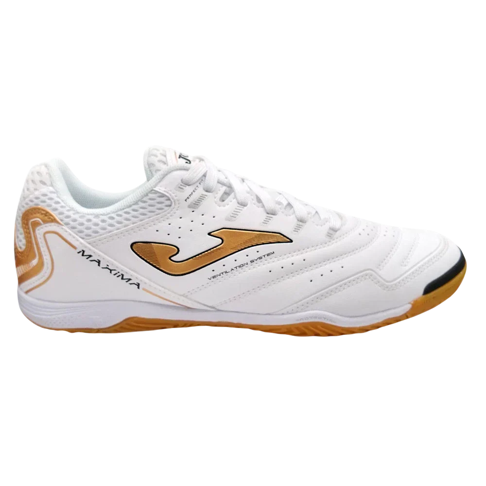 Joma Maxima indoor soccer shoes with lightweight breathable upper and non-marking high traction outsole