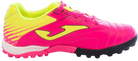 Joma Toledo Junior Kids Turf Soccer Shoes in bright pink and yellow with turf-specific outsole