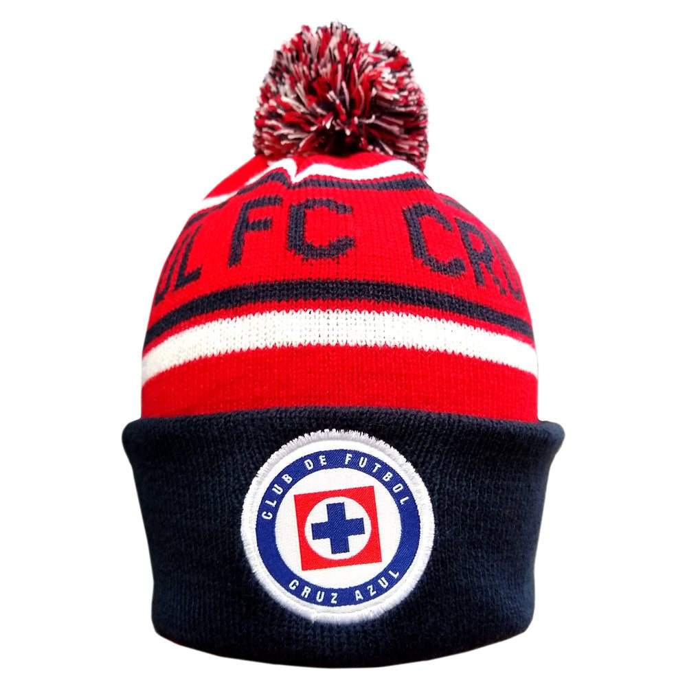 Cruz Azul football beanie with red, white, and navy colors and club crest
